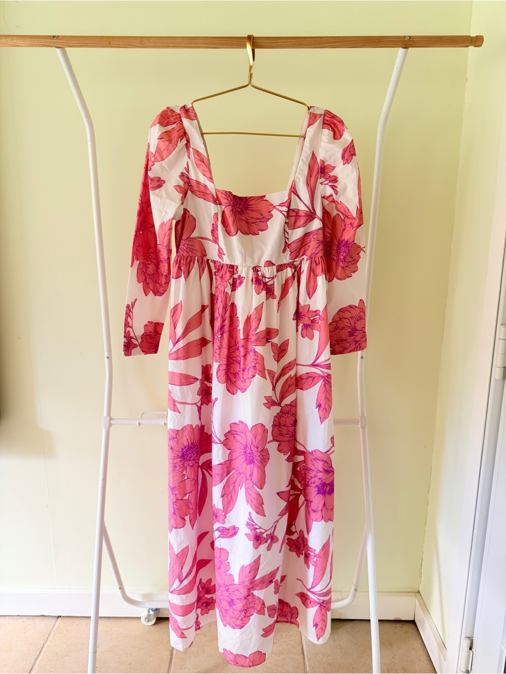 Hyacinth House Coral Peony Print Carina Maxi Dress